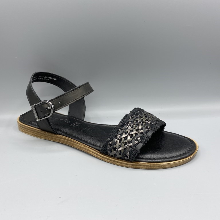 omzeilen limoen Melbourne Tamaris sandalen zwart - Vermeulen Modeschoenen Dongen