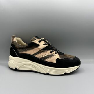 Bridge sneakers zwart bruin zebra