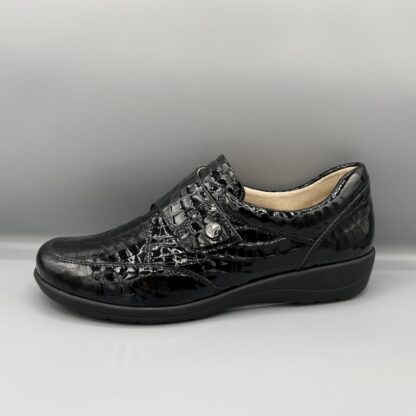 192 Caprice schoenen met klttenband zwart kroko lak