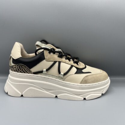 021 Poelman sneakers beige zwart