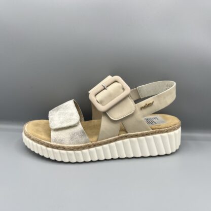 219 Rieker sandalen beige zilver