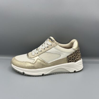 169 Braqeez sneakers beige goud panter