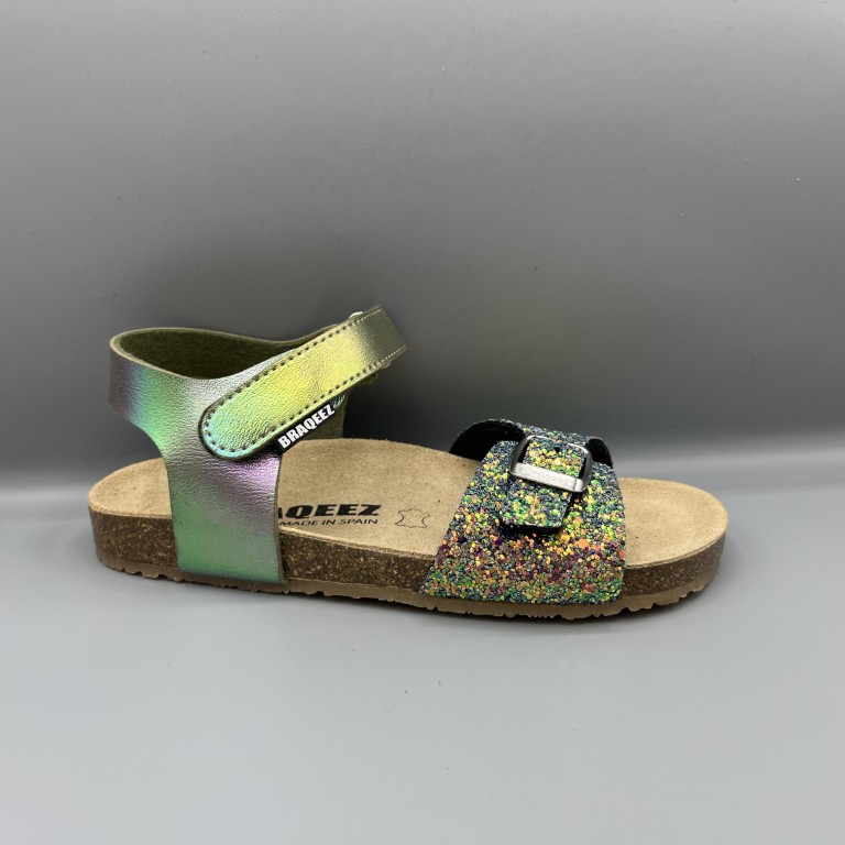 Braqeez sandalen multicolor glitter