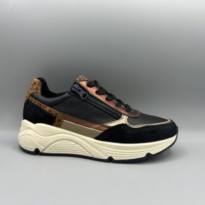 025 Bridge sneaker zwart brons goud
