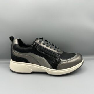 077 Xsensible sneakers zwart zilver