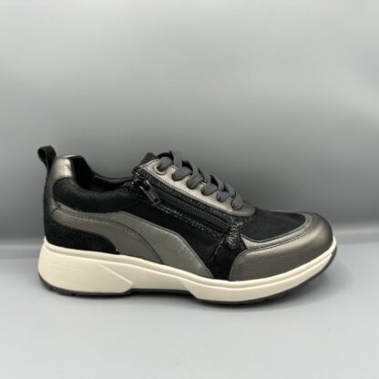 077 Xsensible sneakers zwart zilver