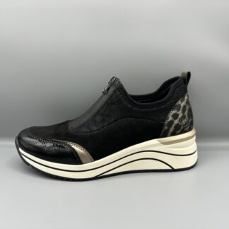 098 Remonte schoenen met rits zwart panter