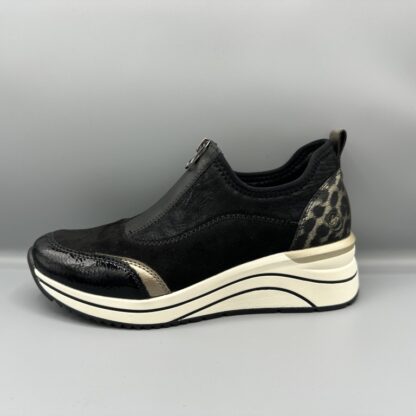 098 Remonte schoenen met rits zwart panter