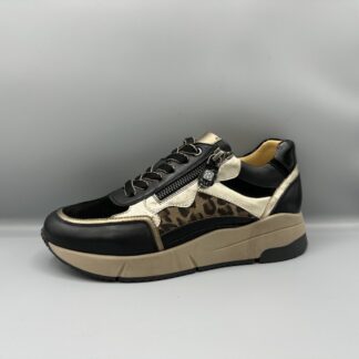 157 Helioform sneakers zwart goud panter