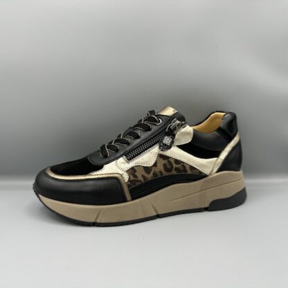 157 Helioform sneakers zwart goud panter