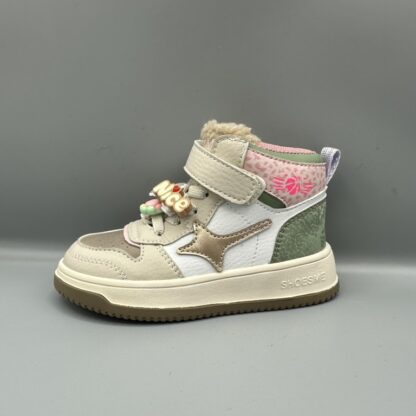292 Shoesme boot beige roze groen