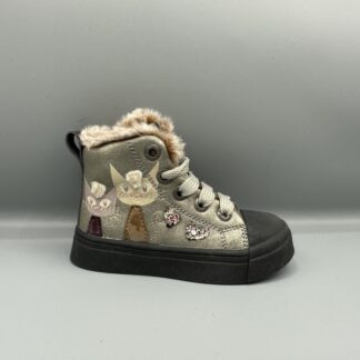 294 Shoesme boot zilver katten
