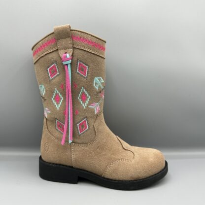 302 Shoesme western laarsje cognac blauw roze