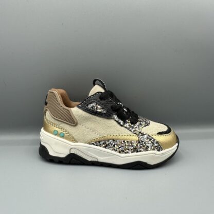 337 Bunnies jr. sneakers beige zwart goud