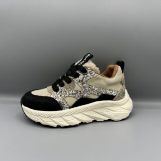 340 Bunnies jr. sneakers zwart beige glitter