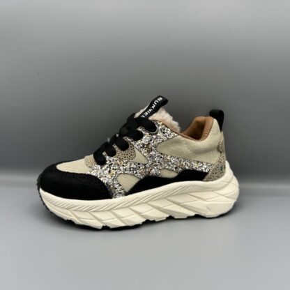 340 Bunnies jr. sneakers zwart beige glitter