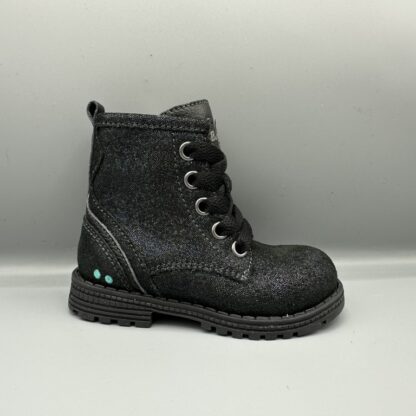 345 Bunnies jr. bikerboot zwart glitter