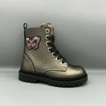 396 Develab bikerboot zilver metallic vlinder