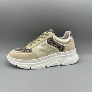 028 Bridge sneakers beige goud panter