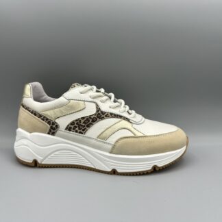 030 Bridge sneakers beige goud wit panter