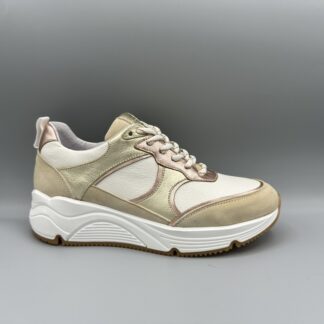 031 Bridge sneakers beige goud roze metallic