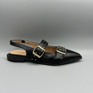 036 Bridge slingback zwart gespen