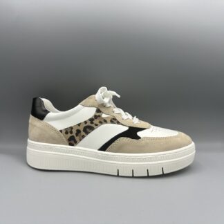 075 Tamaris sneakers beige wit panter