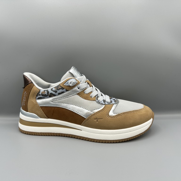 078 Tamaris comfort sneakers blauw cognac