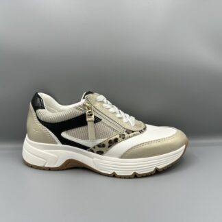080 Tamaris comfort sneakers wit goud panter