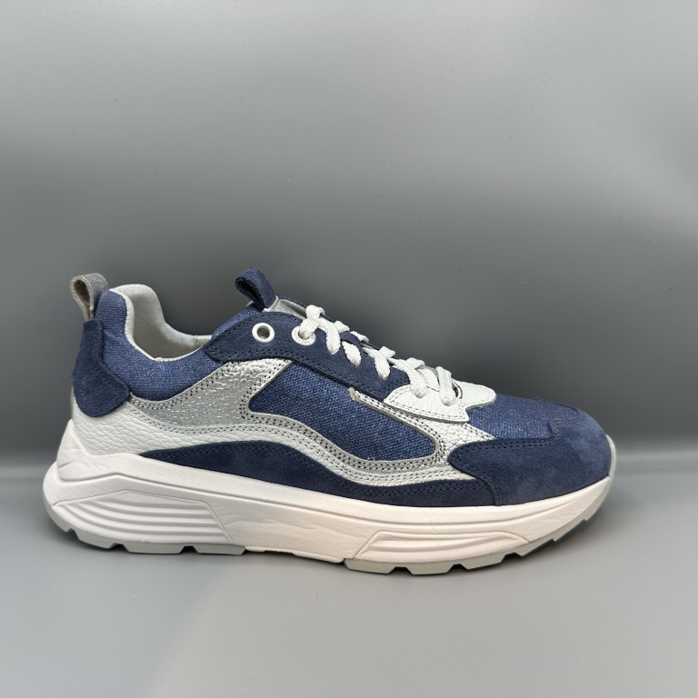 095 Xsensible sneakers donker blauw glitter