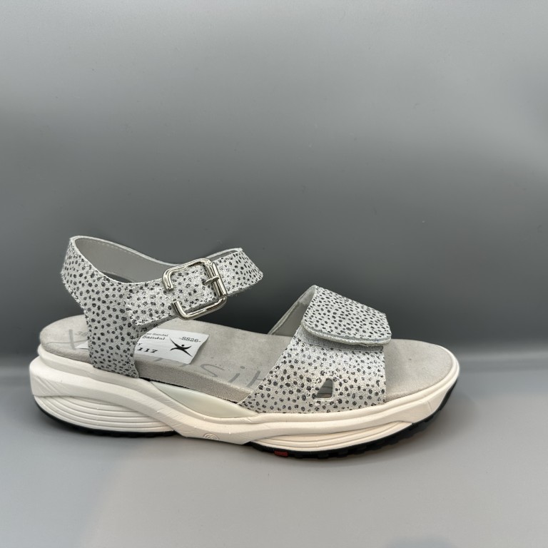 120 Xsensible sandalen wit zwart stipjes