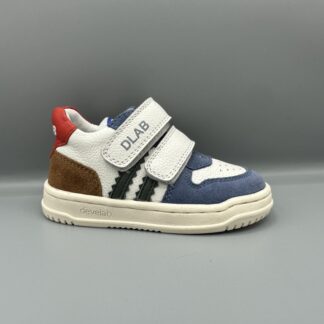 138 Develab schoenen met klittenband wit blauw