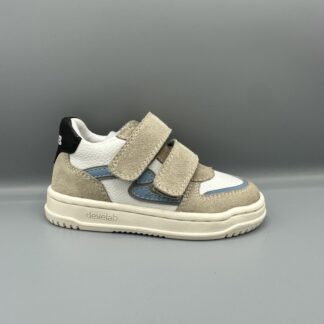 139 Develab schoenen met klittenband beige blauw