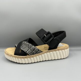 168 Rieker sandalen zwart wit