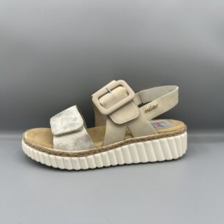 169 Rieker sandalen beige goud
