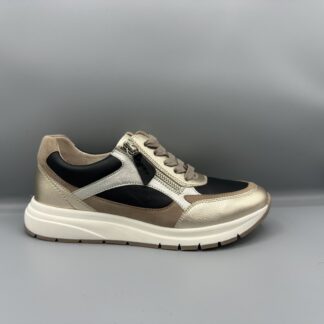 187 Caprice sneakers zwart taupe goud