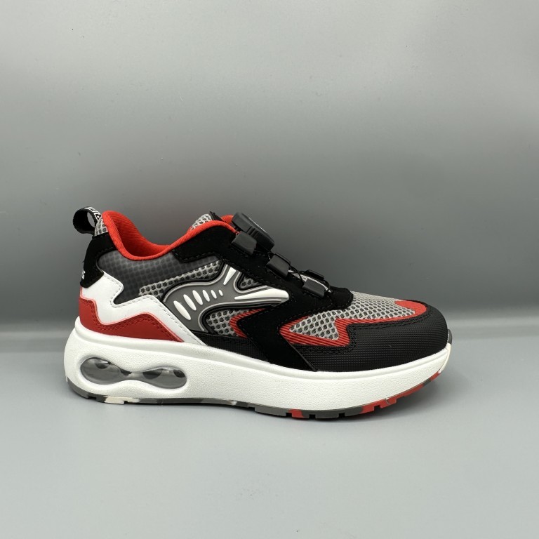 219 Red Rag schoenen met draaiknop zwart rood grijs