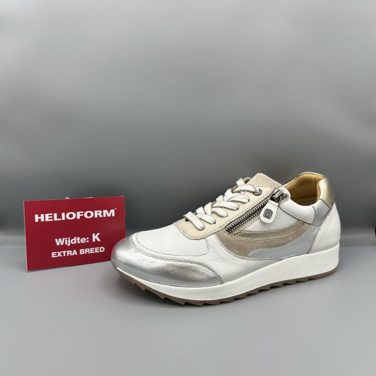 228 Helioform sneakers wit beige zilver