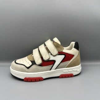 255 Braqeez schoenen met klittenband beige rood