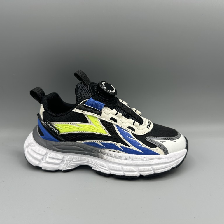 258 Braqeez schoenen met draaiknop blauw wit
