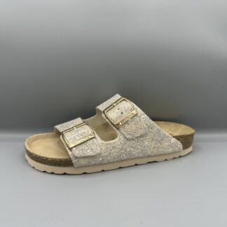 259 Rohde slippers beige goud metallic
