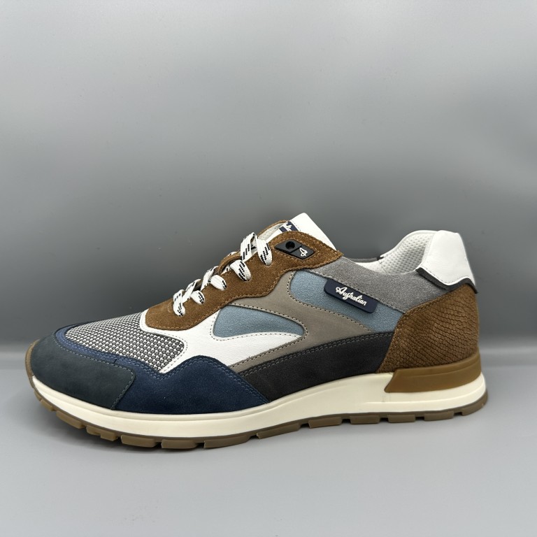 357 Australian sneakers blauw grijs cognac