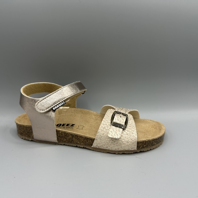 Braqeez sandalen brons beige