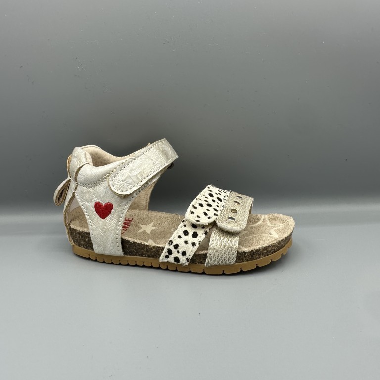 016 Shoesme sandalen beige goud stipjes