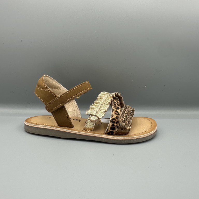 022 Shoesme sandalen cognac goud panter