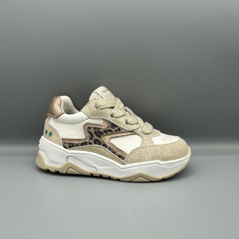 063 Bunnies jr. sneakers wit goud panter