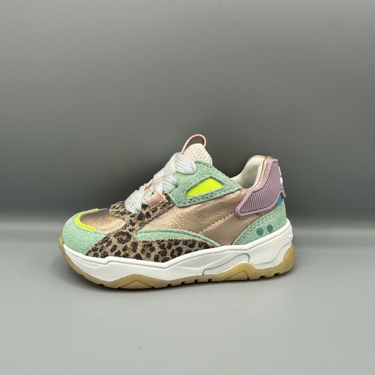 064 Bunnies jr. sneakers groen roze panter