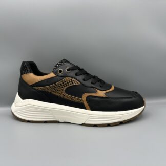 043 Xsensible sneakers zwart cognac