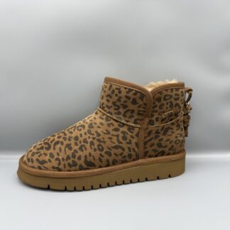 087 Tamaris bont laarsje cognac panter