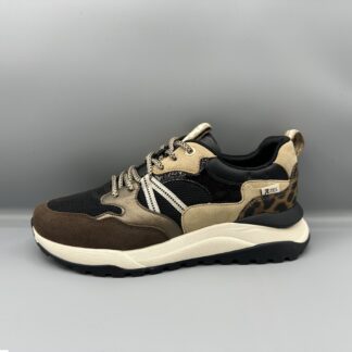 143 Rieker sneakers cognac zwart